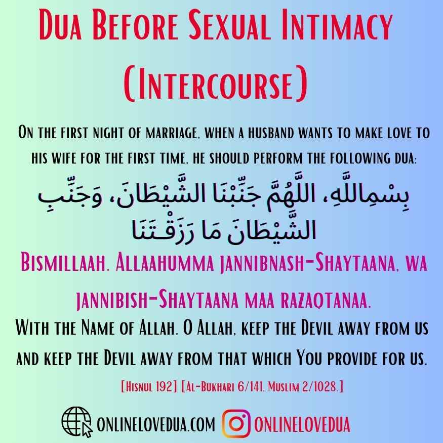 Dua Before Sexual Intimacy (Intercourse)
