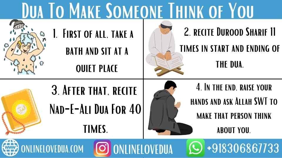 Steps to perform Dua To Make Someone Think of You