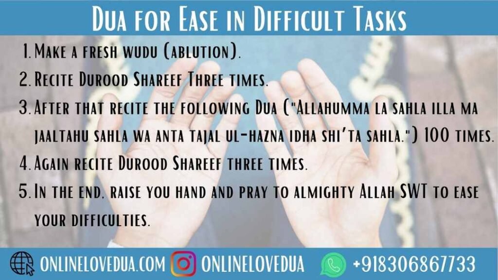 Dua for Ease in Difficulties