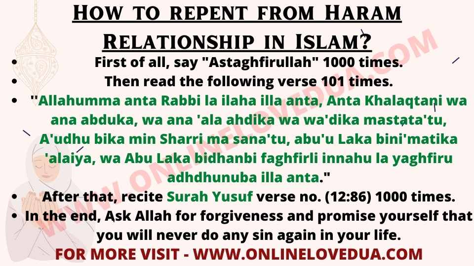 How to repent from Haram Relationship in Islam?, Dua to Break Haram and Unlawful Relationship, Wazifa to stop Illegal Relationship